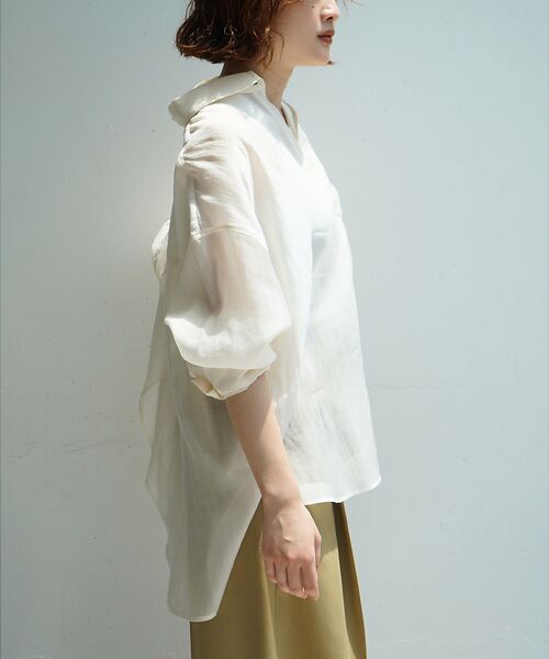 qualite / カリテ シャツ・ブラウス | 【夏活躍の万能羽織り】バックスリットシアーシャツ | 詳細3