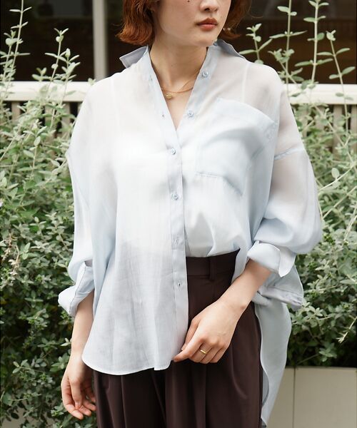 qualite / カリテ シャツ・ブラウス | 【夏活躍の万能羽織り】バックスリットシアーシャツ | 詳細19