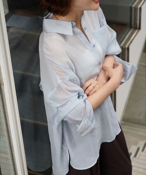 qualite / カリテ シャツ・ブラウス | 【夏活躍の万能羽織り】バックスリットシアーシャツ | 詳細21