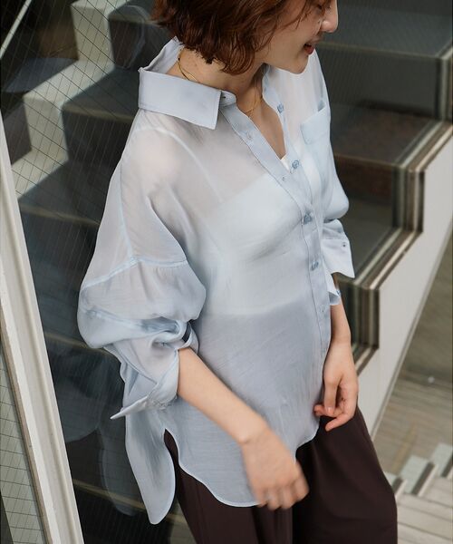 qualite / カリテ シャツ・ブラウス | 【夏活躍の万能羽織り】バックスリットシアーシャツ | 詳細22