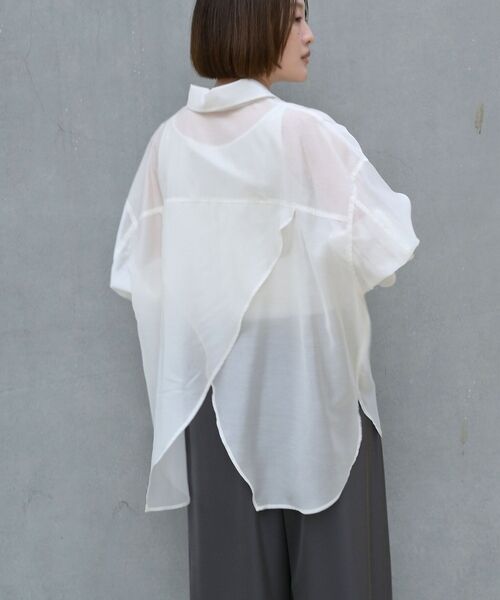 qualite / カリテ シャツ・ブラウス | 【大人シアーシャツ】バックスリットシアーシャツ【予約】 | 詳細11