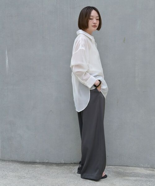 qualite / カリテ シャツ・ブラウス | 【大人シアーシャツ】バックスリットシアーシャツ【予約】 | 詳細2