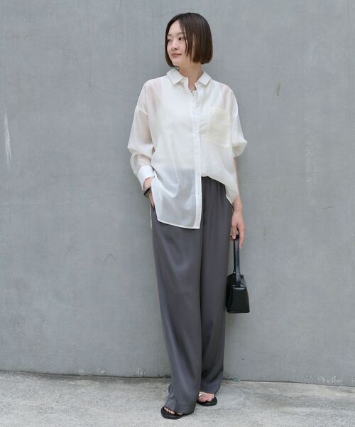 qualite / カリテ シャツ・ブラウス | 【大人シアーシャツ】バックスリットシアーシャツ【予約】 | 詳細3