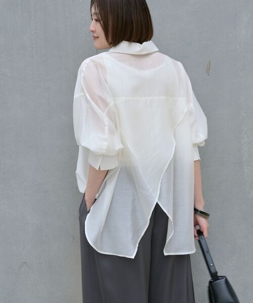 qualite / カリテ シャツ・ブラウス | 【大人シアーシャツ】バックスリットシアーシャツ【予約】 | 詳細9