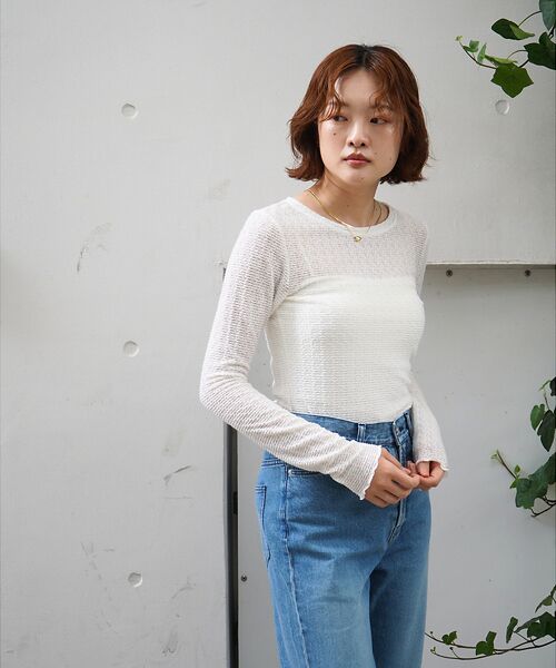 qualite / カリテ Tシャツ | ジャカードニットメロウトップス | 詳細2