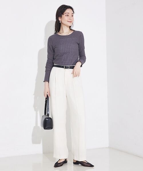 qualite / カリテ Tシャツ | ジャカードニットメロウトップス | 詳細3