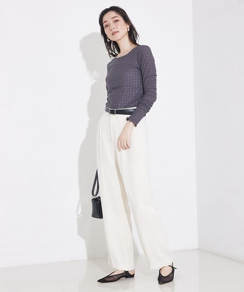 qualite / カリテ Tシャツ | ジャカードニットメロウトップス | 詳細4