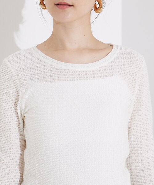 qualite / カリテ Tシャツ | ジャカードニットメロウトップス | 詳細7
