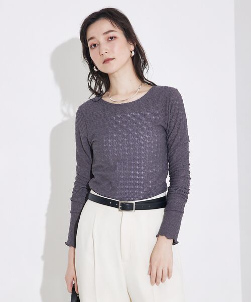 qualite / カリテ Tシャツ | ジャカードニットメロウトップス | 詳細17