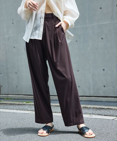 qualite / カリテ パンツ | 【接触冷感＆UV】クールトリコットタックパンツ | 詳細15