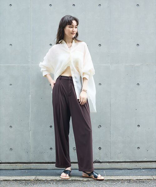 qualite / カリテ パンツ | 【接触冷感＆UV】クールトリコットタックパンツ | 詳細3