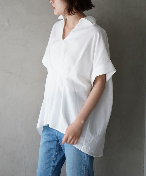 qualite / カリテ シャツ・ブラウス | ウエストタックスキッパー半袖シャツ | 詳細4