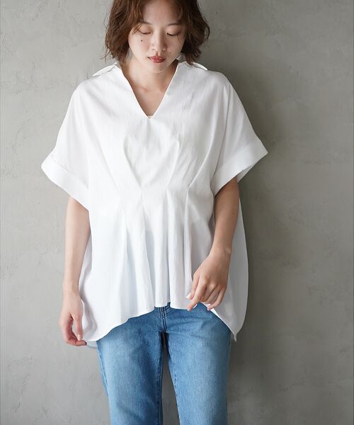 qualite / カリテ シャツ・ブラウス | ウエストタックスキッパー半袖シャツ | 詳細7