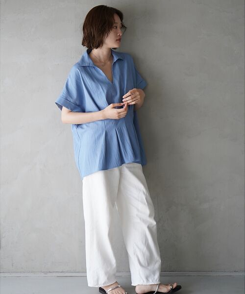 qualite / カリテ シャツ・ブラウス | ウエストタックスキッパー半袖シャツ | 詳細11