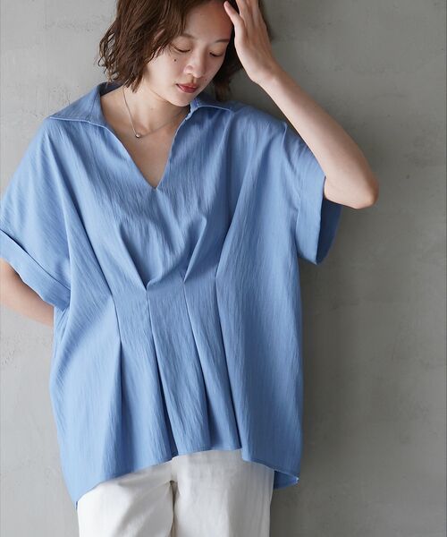 qualite / カリテ シャツ・ブラウス | ウエストタックスキッパー半袖シャツ | 詳細13