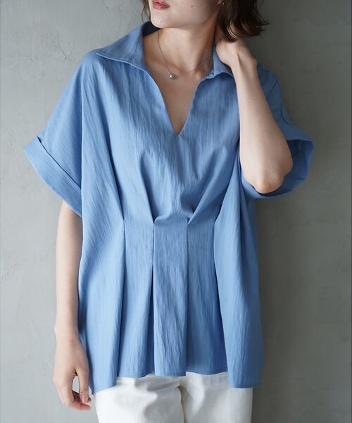 qualite / カリテ シャツ・ブラウス | ウエストタックスキッパー半袖シャツ | 詳細14