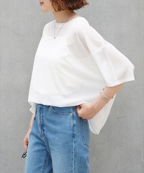 qualite / カリテ Tシャツ | 【インナーキャミ付き】シアードルマンT | 詳細10