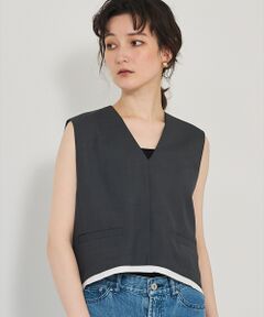 qualite / カリテ ベスト | 【接触冷感＆防シワ】ウールライクジレ/セットアップ対応