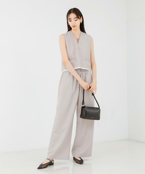 qualite / カリテ ベスト | 【接触冷感＆防シワ】ウールライクジレ/セットアップ対応 | 詳細3