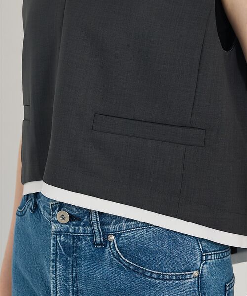 qualite / カリテ ベスト | 【接触冷感＆防シワ】ウールライクジレ/セットアップ対応 | 詳細16