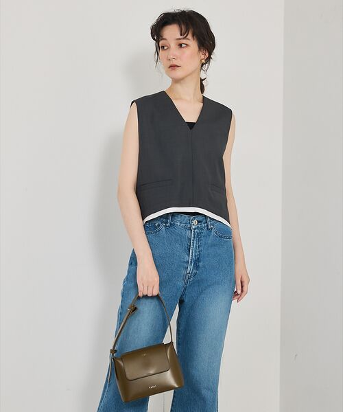 qualite / カリテ ベスト | 【接触冷感＆防シワ】ウールライクジレ/セットアップ対応 | 詳細8