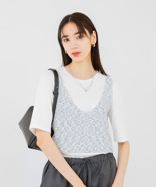 qualite / カリテ キャミソール・チューブトップ | カスリヤーン畦ニットキャミソール | 詳細10