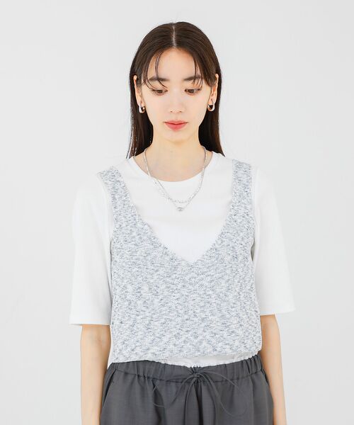 qualite / カリテ キャミソール・チューブトップ | カスリヤーン畦ニットキャミソール | 詳細11