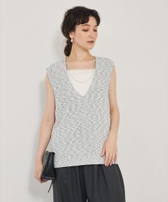 qualite / カリテ ベスト | カスリヤーン畦深Vニット