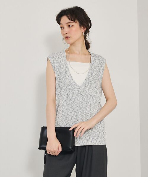 qualite / カリテ ベスト | カスリヤーン畦深Vニット | 詳細14