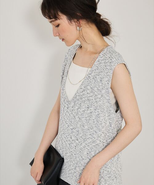 qualite / カリテ ベスト | カスリヤーン畦深Vニット | 詳細15