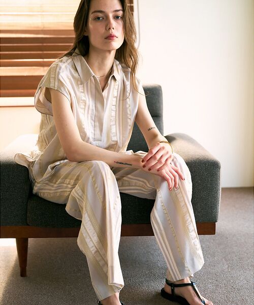 qualite / カリテ シャツ・ブラウス | 【セットアップ対応】キュプラストライプスキッパーシャツ | 詳細1