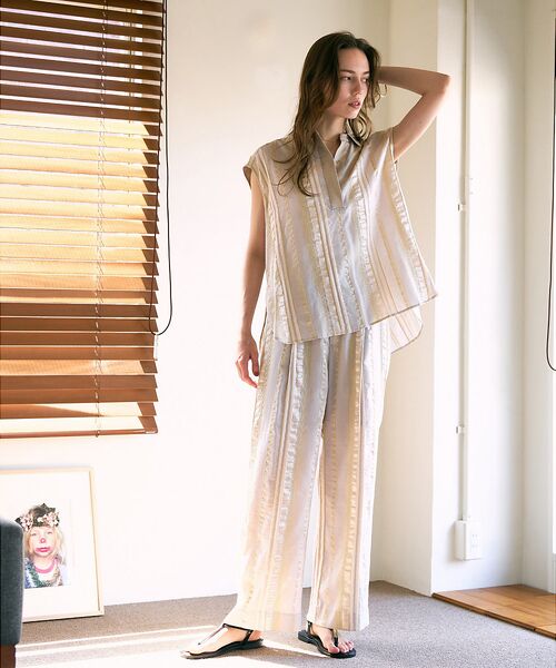 qualite / カリテ シャツ・ブラウス | 【セットアップ対応】キュプラストライプスキッパーシャツ | 詳細3