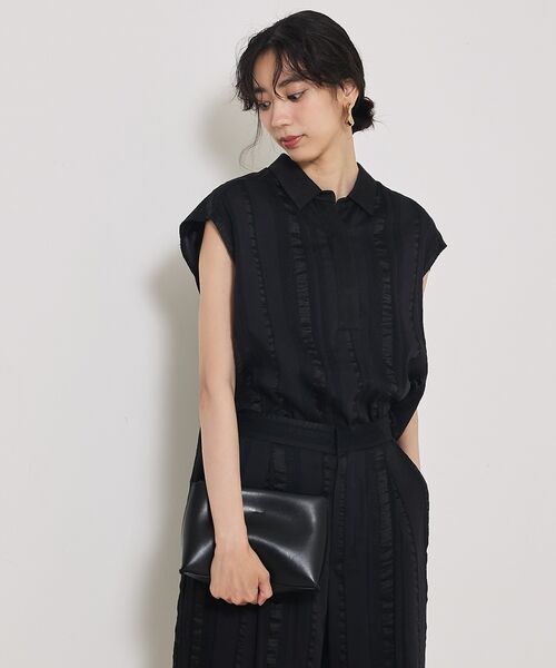 qualite / カリテ シャツ・ブラウス | 【セットアップ対応】キュプラストライプスキッパーシャツ | 詳細7