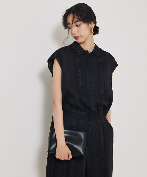 qualite / カリテ シャツ・ブラウス | 【セットアップ対応】キュプラストライプスキッパーシャツ | 詳細7