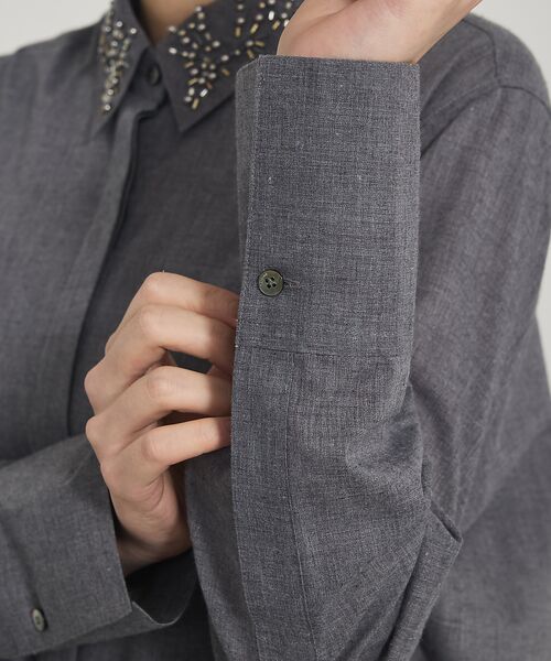 qualite / カリテ シャツ・ブラウス | 【襟取り外し可能】ビーディングカラーシャツ | 詳細8