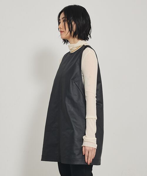 qualite / カリテ チュニック | レザーライクフレアージレ | 詳細5
