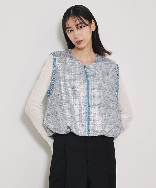 qualite / カリテ ベスト | ハクツイードジップアップジレ | 詳細13
