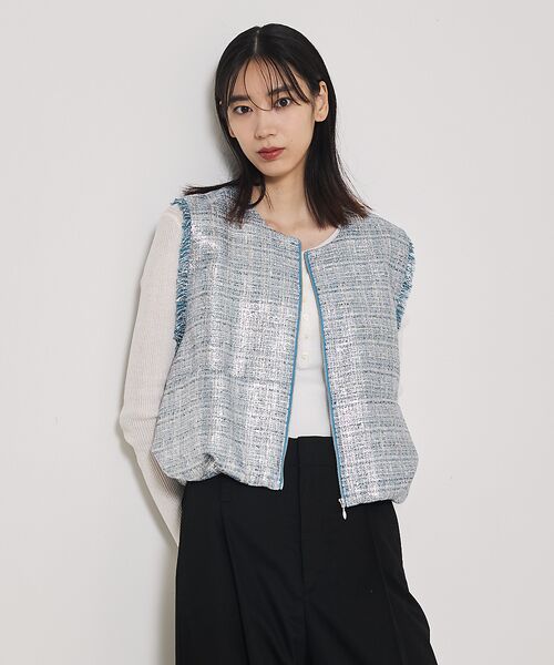 qualite / カリテ ベスト | ハクツイードジップアップジレ | 詳細14