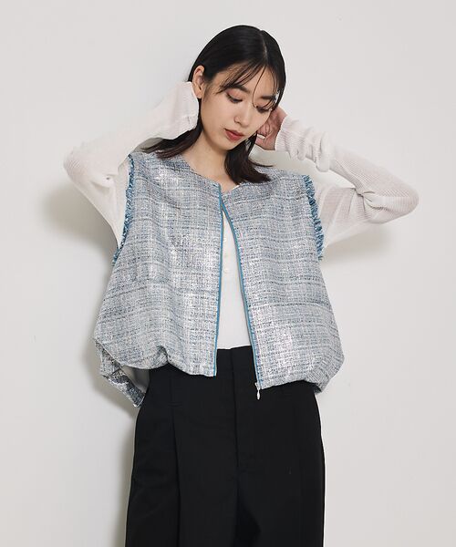 qualite / カリテ ベスト | ハクツイードジップアップジレ | 詳細6