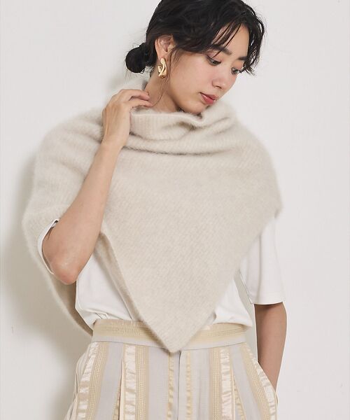 qualite/カリテ フォックスカシミアスヌード ライトベージュ F