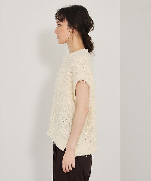 qualite / カリテ ベスト | チュールフェザーニット | 詳細4