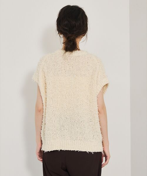 qualite / カリテ ベスト | チュールフェザーニット | 詳細5