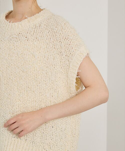 qualite / カリテ ベスト | チュールフェザーニット | 詳細7