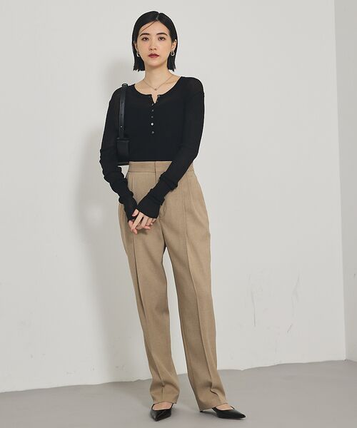 qualite / カリテ Tシャツ | ヘンリーネックシアーリブニット | 詳細12