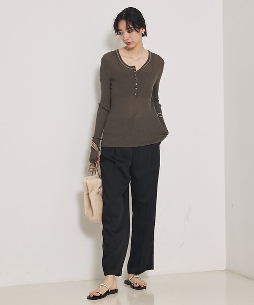 qualite / カリテ Tシャツ | ヘンリーネックシアーリブニット | 詳細3