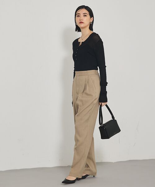 qualite / カリテ Tシャツ | ヘンリーネックシアーリブニット | 詳細5