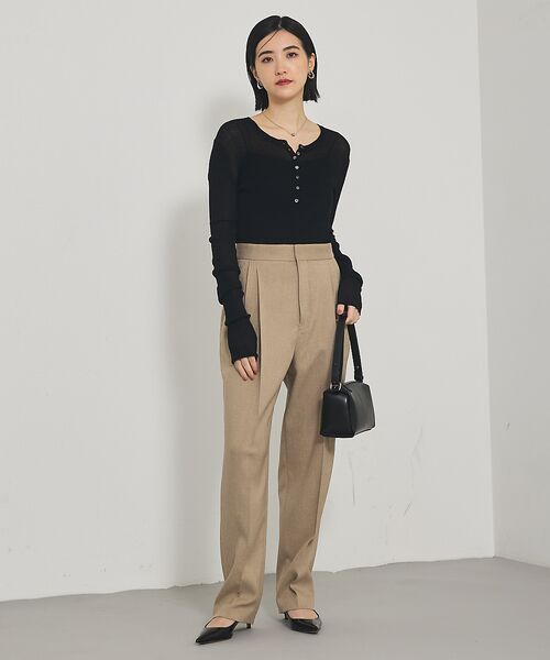 qualite / カリテ Tシャツ | ヘンリーネックシアーリブニット | 詳細6