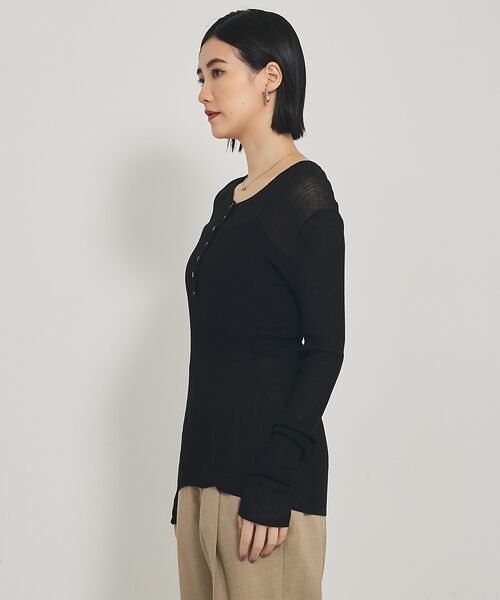 qualite / カリテ Tシャツ | ヘンリーネックシアーリブニット | 詳細7