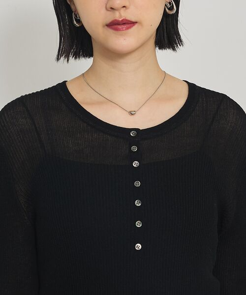 qualite / カリテ Tシャツ | ヘンリーネックシアーリブニット | 詳細9