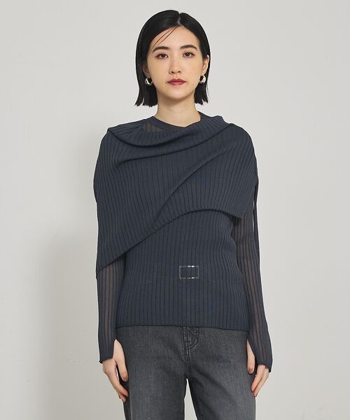 qualite / カリテ ニット・セーター | 【Oggi掲載】ワイドリブシアースヌードニット/スヌード取り外し可能 | 詳細14